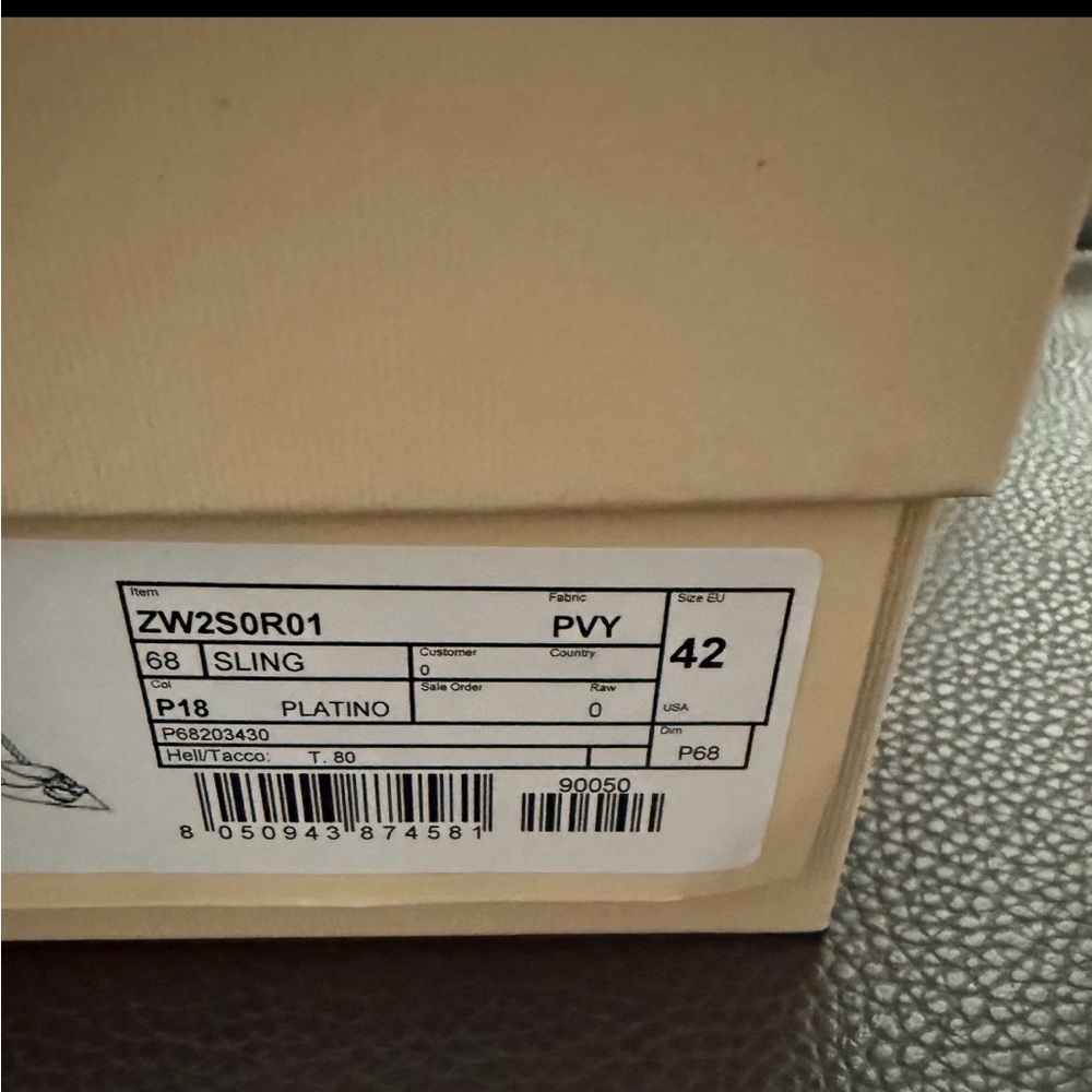 Valentino Garavani Metallic Gold Crystal V-Buckle Slingback Pumps - Picture 3 of 3